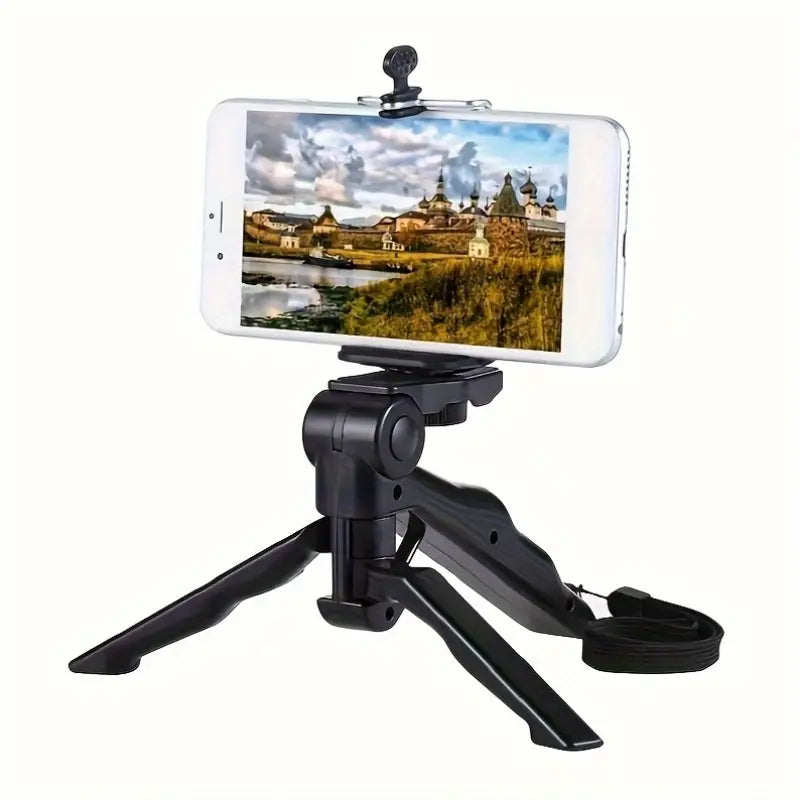 Phone holder with tripod on a white background