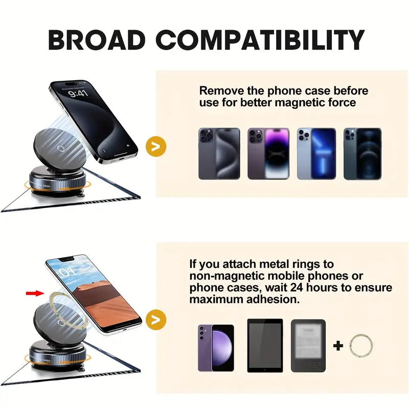 Vacuum Magnetic Phone Holder Stands