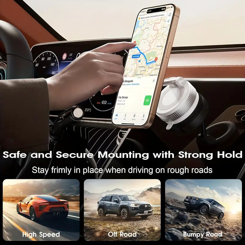 Magnetic Phone Holder - Strong Suction Cup For Car or Desk with Super Stability
